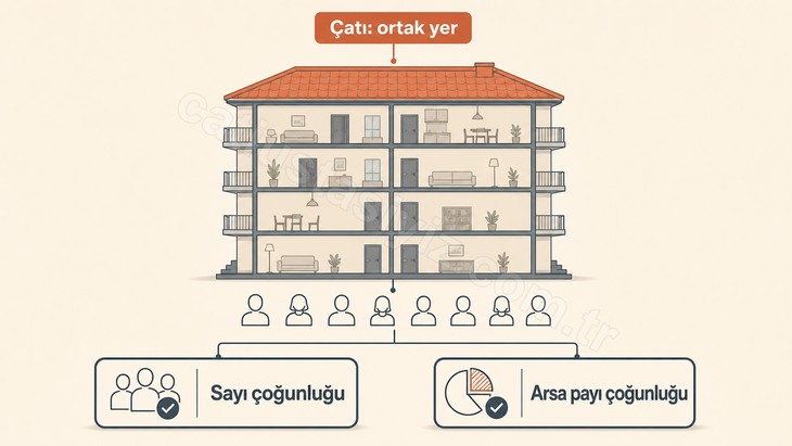 Apartman çatısında ortak yer ve çifte çoğunluk kuralı