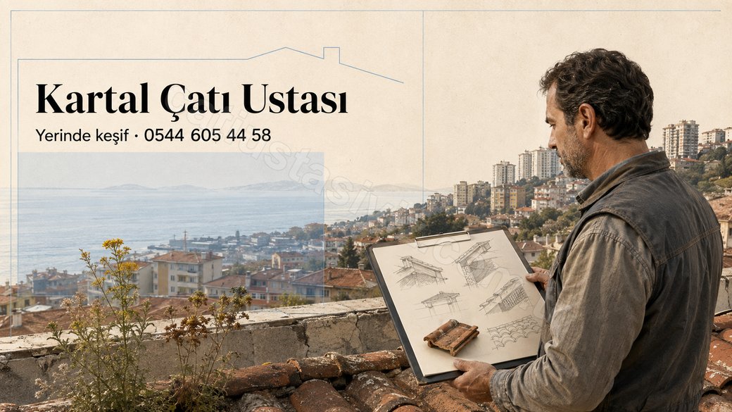 Kartal sahil ve kuzey yapı dokusunda çatı keşfi yapan usta