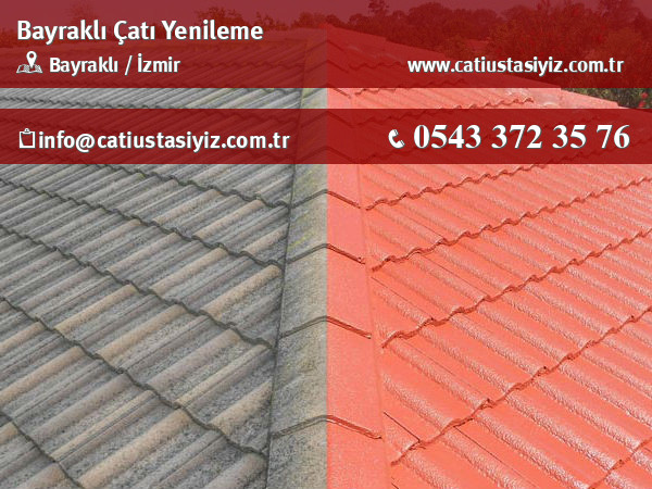 Bayraklı çatı yenileme çalışması